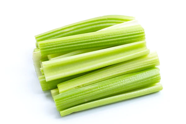 Čerstvý Celer Bílém Pozadí Horní Pohled — Stock fotografie