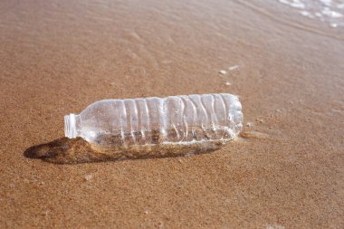 Plastik şişe sahilde