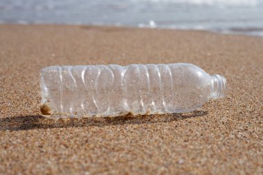 Plastik şişe sahilde