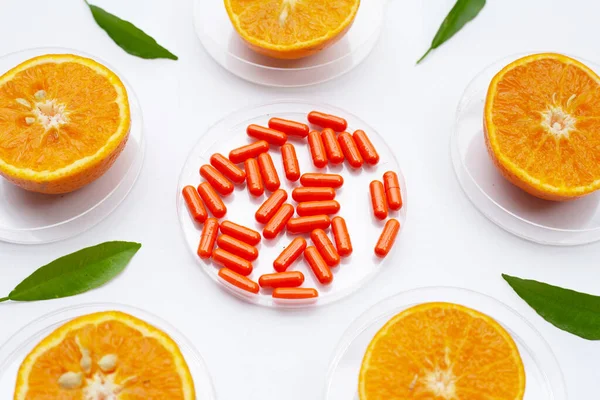 Vitamin Med Färsk Apelsincitrusfrukt — Stockfoto