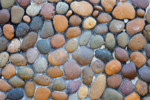 Okrągłe Kamienie Mur Cementowy — Zdjęcie stockowe