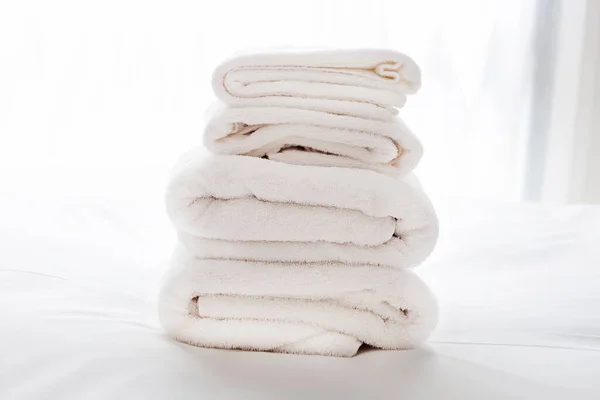 Stack of white towels, Bath towel