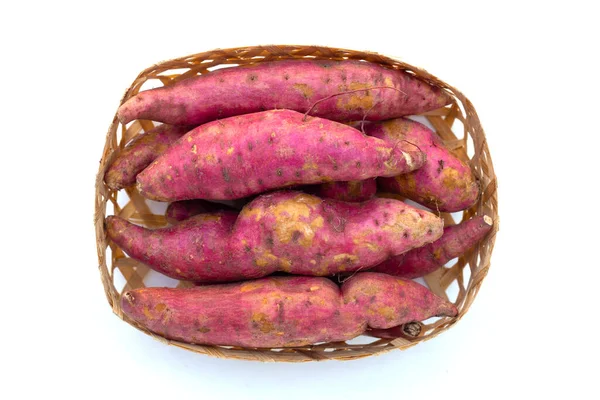 Zoete Aardappel Witte Achtergrond — Stockfoto
