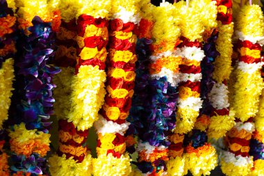 Fllower garland shop near  Batu Caves Temple, Malaysia