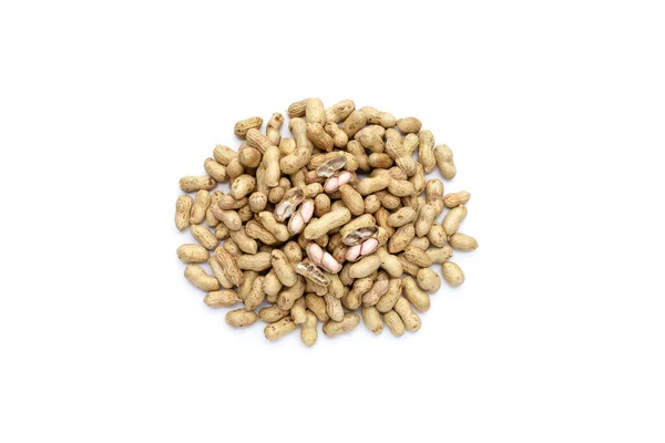 Raw Peanuts White Background — Stock Photo, Image