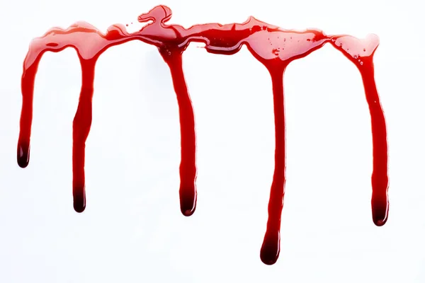 Gotas Sangue Fundo Branco — Fotografia de Stock