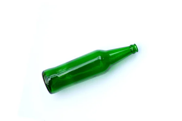 Πράσινο Μπουκάλι Άσπρο Φόντο — Φωτογραφία Αρχείου