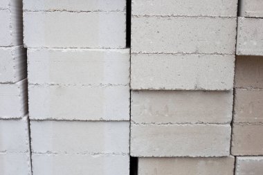 Stacked of lightweight construction bricks