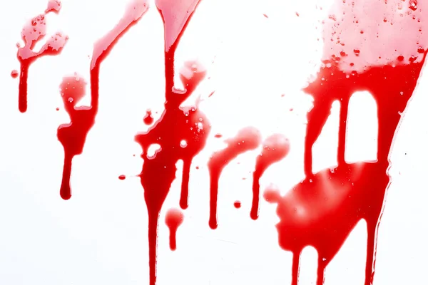 Gotas Sangre Sobre Fondo Blanco — Foto de Stock
