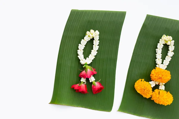 stock image Thai flower garlands for Buddhism religious ceremony