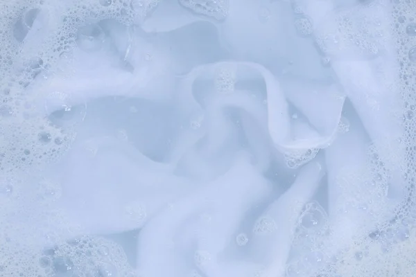 Top View Towel Soak Powder Detergent Water Dissolution Laundry Concept — Foto de Stock