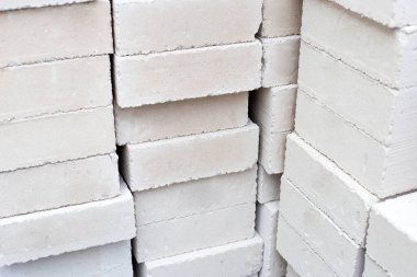 Stacked of lightweight construction bricks