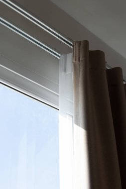 Perdeler kapı ya da pencere, oda dekorasyonu iç mekan.