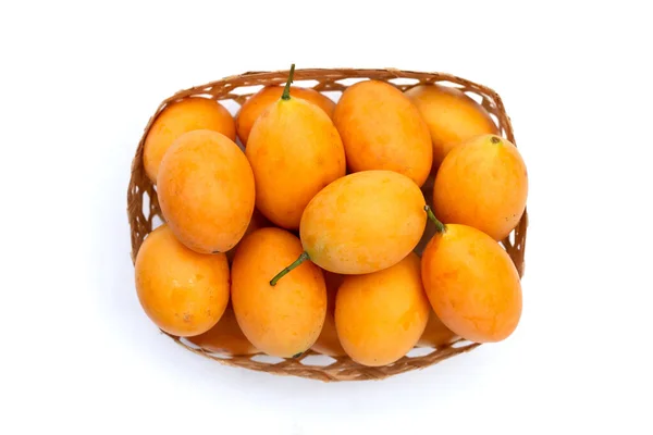 Marian Plommon Frukt Isolerad Vit Bakgrund — Stockfoto