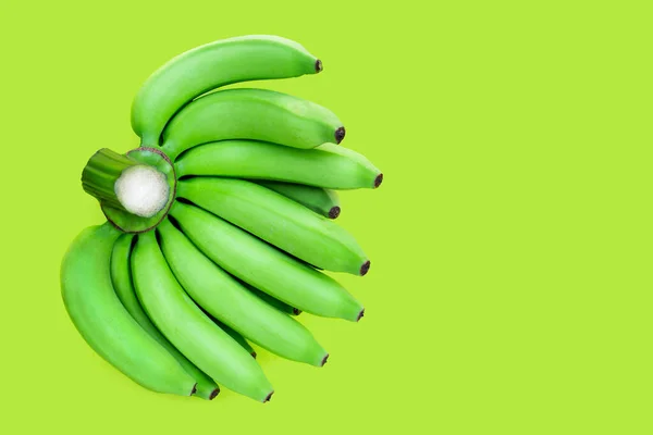 Зеленый Банан Зеленом Фоне — стоковое фото