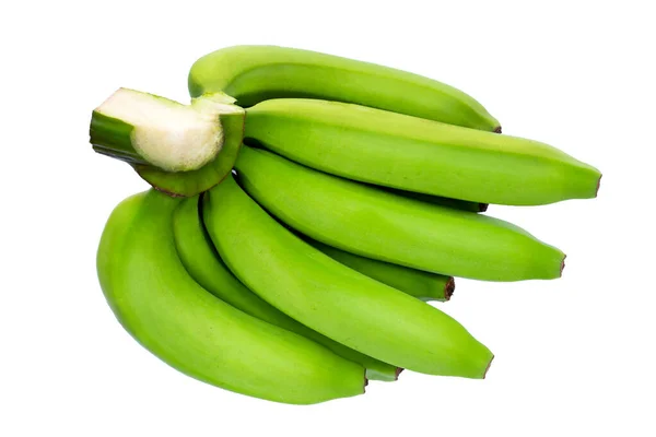 Зеленый Банан Белом Фоне — стоковое фото