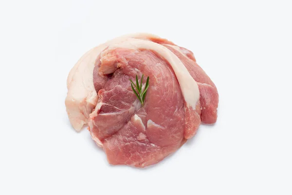 Pork Meat Rosemary White Background — Stock Photo, Image
