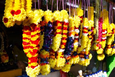 Fllower garland shop near  Batu Caves Temple, Malaysia