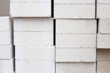 Stacked of lightweight construction bricks