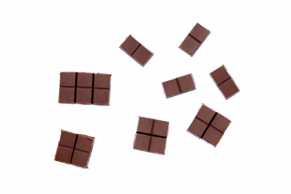 Barra Chocolate Aislado Sobre Fondo Blanco —  Fotos de Stock
