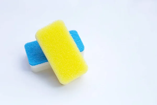 Cleaning Kitchen Dishwashing Sponge Copy Space — Stock Photo, Image