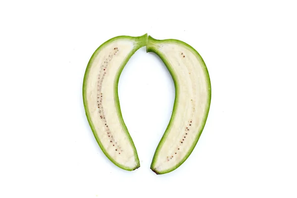 Сырой Банан Изолирован Белом Фоне — стоковое фото