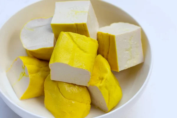 Tofu Amarillo Sobre Fondo Blanco — Foto de Stock