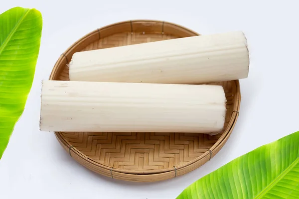 香蕉茎 用于白色背景的烹调 — 图库照片