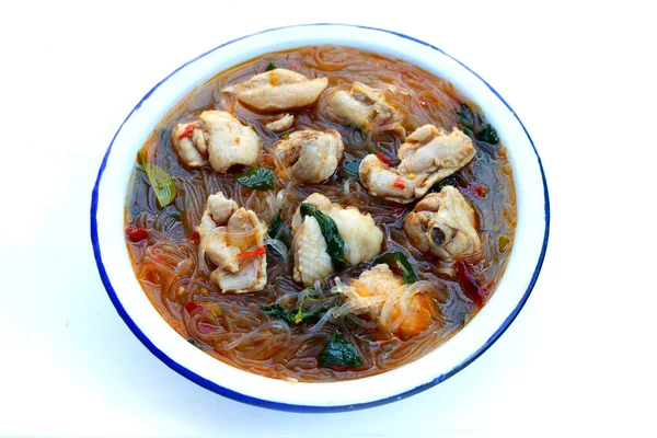 Spicy Chicken Soup Vermicelli Glass Noodle —  Fotos de Stock