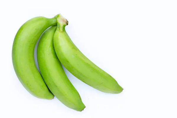 Plátano Verde Sobre Fondo Blanco — Foto de Stock