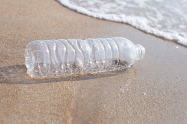 Plastik şişe sahilde