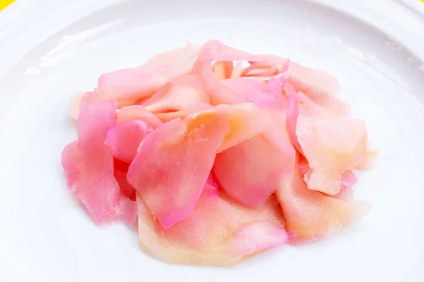 Stock image Sushi ginger, Sliced pink pickled young ginger