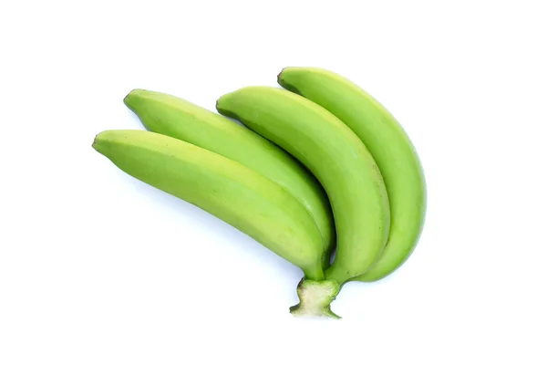 Plátano Verde Sobre Fondo Blanco —  Fotos de Stock
