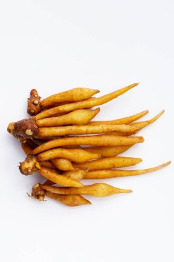 Beyaz arkaplanda parmak kökü.