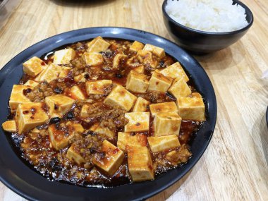 Spicy sichuan mapo tofu. Chinese food
