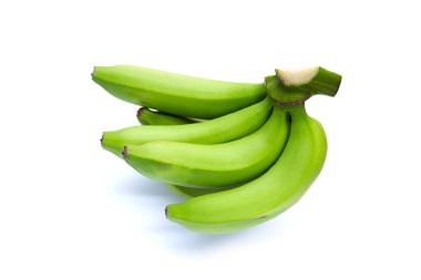 beyaz arkaplanda yeşil muz