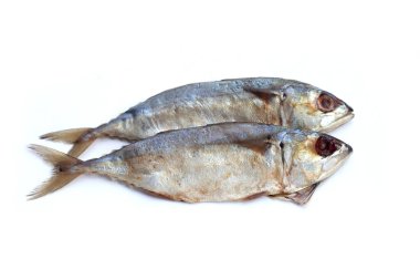 Beyaz arka plan üzerinde çiğ balık.