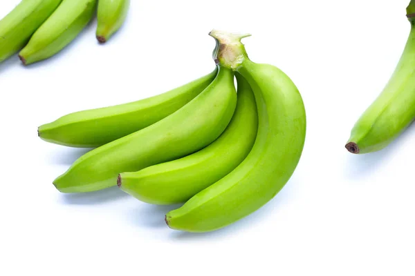 Зеленый Банан Белом Фоне — стоковое фото