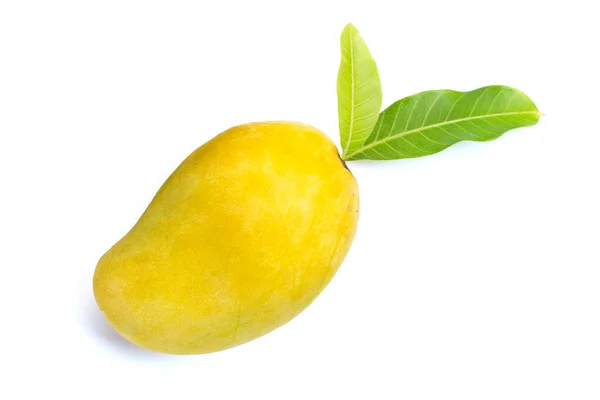 Tropisk Frukt Mango Vit Bakgrund Ovanifrån — Stockfoto