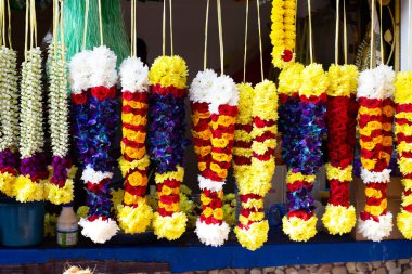 Fllower garland shop near  Batu Caves Temple, Malaysia
