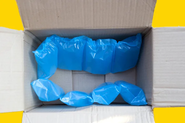Coussin Air Bleu Sacs Plastique Emballage — Photo