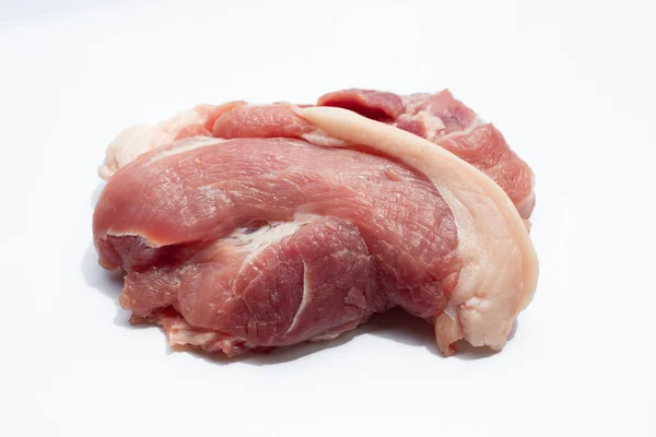 Carne Cerdo Sobre Fondo Blanco — Foto de Stock