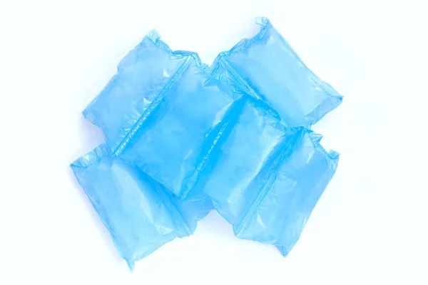 パッケージのブルーエアクッションプラスチックバッグ — ストック写真