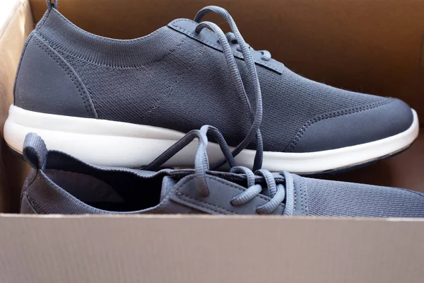 Sneakers Brown Cardboard Shoes Box — Stock Photo, Image