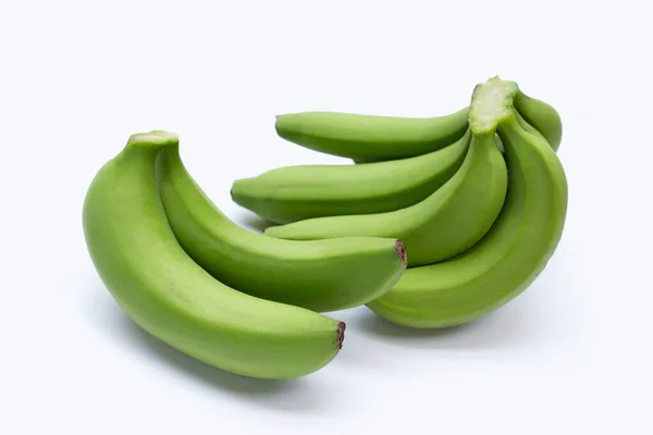 Plátano Crudo Aislado Sobre Fondo Blanco — Foto de Stock