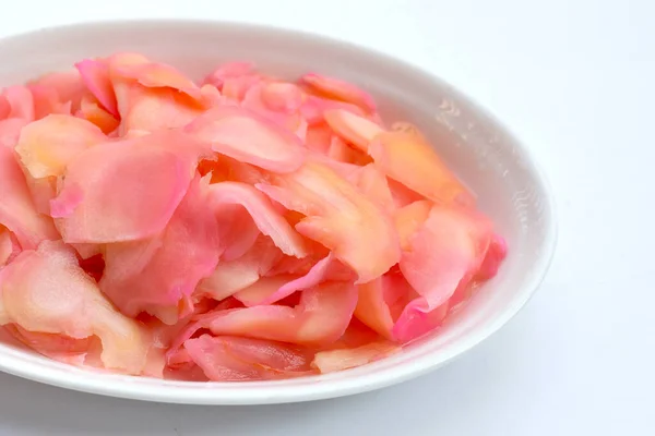 Sushi Ingwer Scheiben Geschnittener Rosa Eingelegter Junger Ingwer — Stockfoto