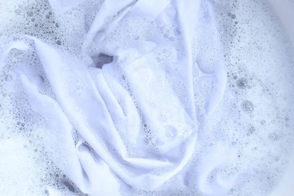 Top View Formal Shirts Soak Powder Detergent Water Dissolution Laundry — Stockfoto