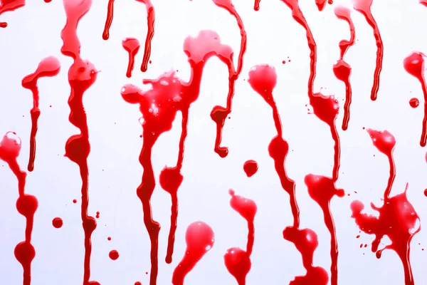 Gocce Sangue Sfondo Bianco — Foto Stock