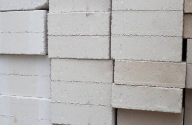 Stacked of lightweight construction bricks