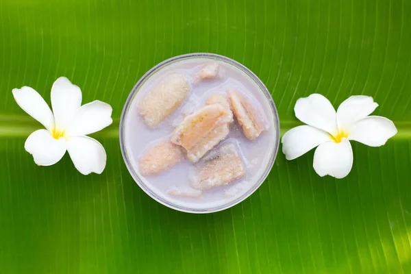 Banana Leite Coco Sobremesa Tailandesa — Fotografia de Stock